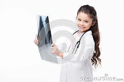 Girl in doctor costume Stock Photo
