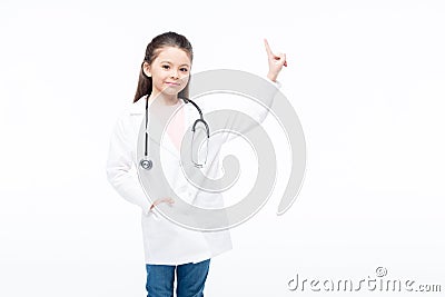 Girl in doctor costume Stock Photo