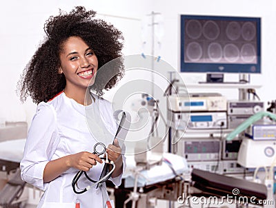 Girl doctor in the medical office Stock Photo