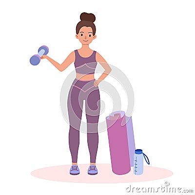 Girl does fitness Vector Illustration