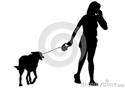 Girl with dog four Vector Illustration