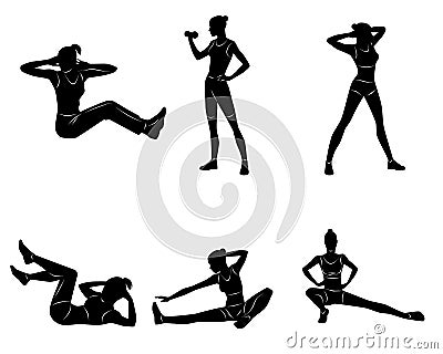 Girl doing exercises Vector Illustration