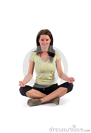 Girl doing yoga Stock Photo