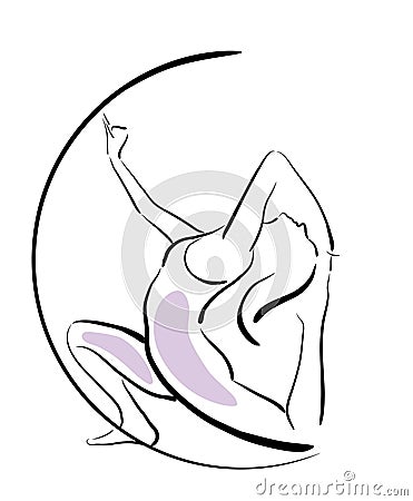 Girl doing yoga exercise Vector Illustration