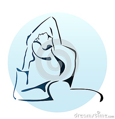 girl doing yoga exercise Vector Illustration