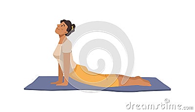 Woman doing yoga asanas, fitness and sports Vector Illustration