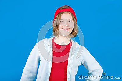 Girl Down syndrome Stock Photo