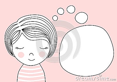 Girl dreaming thinking bubble speech