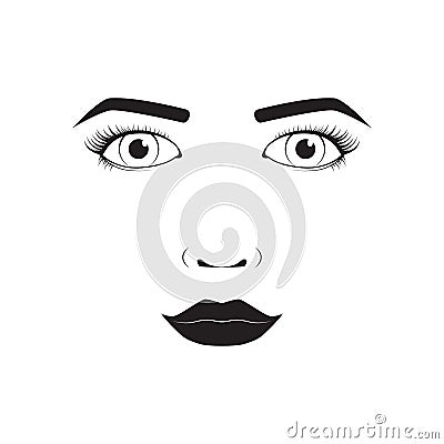 Girl emotion face cartoon vector illustration Vector Illustration