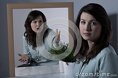 Girl with emotional instability Stock Photo