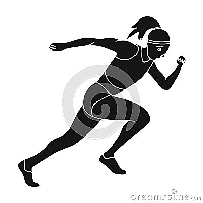 The girl is engaged in athletics.The actives in athletics.active sports single icon in black style vector symbol stock Vector Illustration