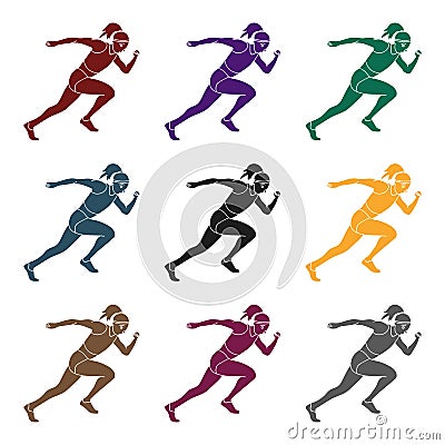 The girl is engaged in athletics.The actives in athletics.active sports single icon in black style vector symbol stock Vector Illustration