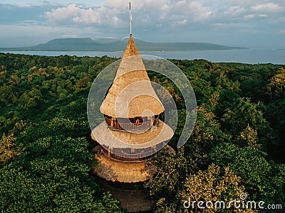 The Menjangan, Bali seen from above with a drone camera. Editorial Stock Photo