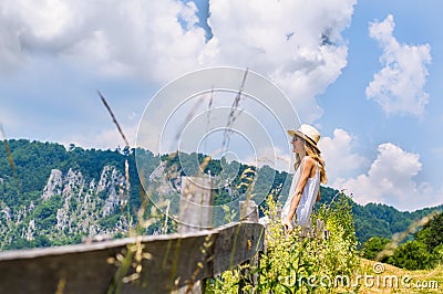 girl enjoying view Stock Photo