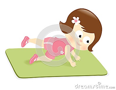 Girl exercising 2 Vector Illustration