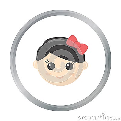 Girl face cartoon icon. Illustration for web and mobile design. Vector Illustration