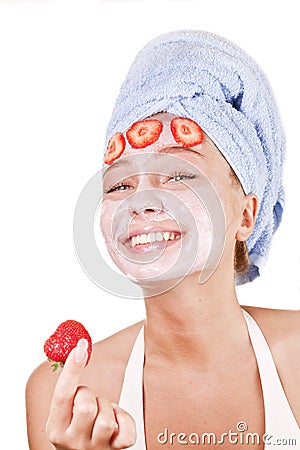 Girl in a face mask Stock Photo