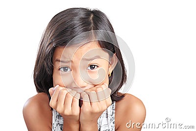 Girl In Fear Stock Photo