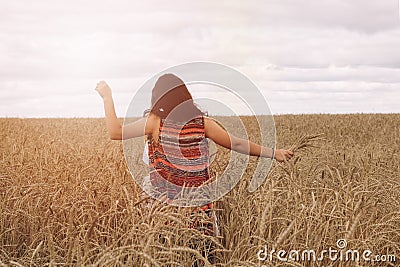 girl in a field Stock Photo