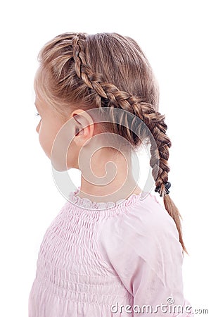 Beautiful girl with a pigtail Stock Photo