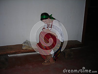 Girl in folk dress. Ukrainian traditional clothes. Editorial Stock Photo