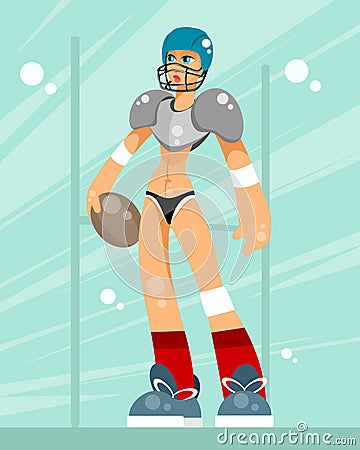 Girl football player Vector Illustration