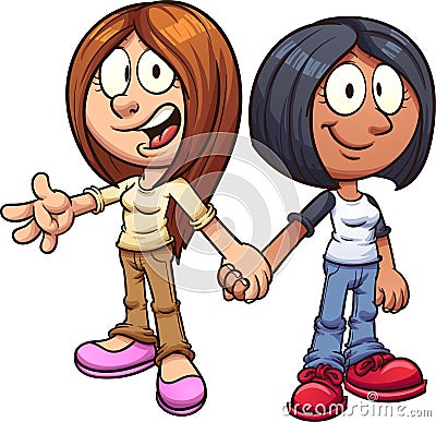 Girl friends Vector Illustration