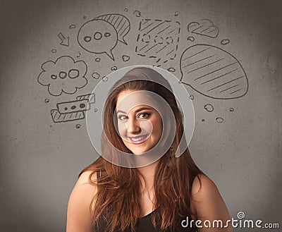 Girl with funny facial expression Stock Photo