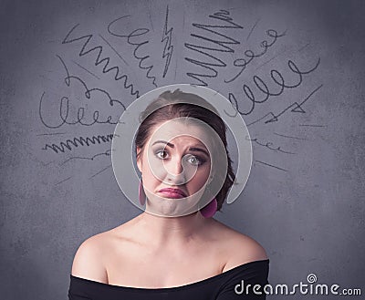 Girl with funny facial expression Stock Photo