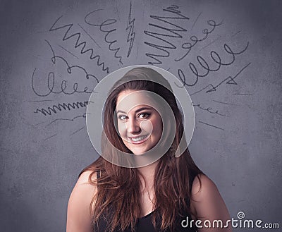 Girl with funny facial expression Stock Photo