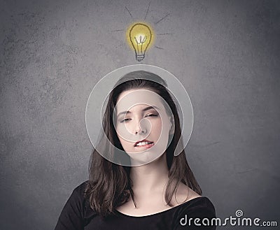 Girl with funny facial expression Stock Photo