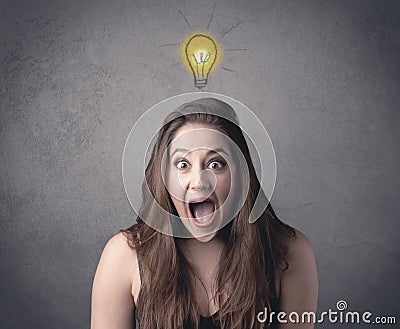 Girl with funny facial expression Stock Photo