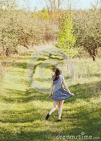 Girl in the garden Stock Photo