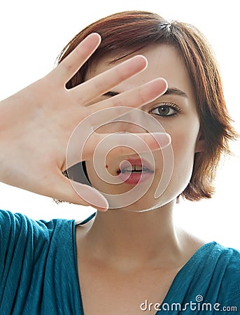 Girl with gesture Stock Photo