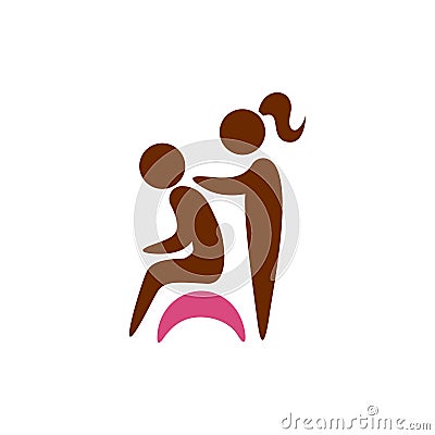 girl giving a back massage. Vector illustration decorative design Vector Illustration