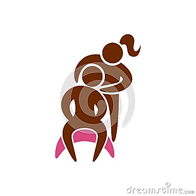 girl giving a shoulder massage. Vector illustration decorative design Vector Illustration