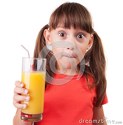 Girl with a glass of fresh juice Stock Photo
