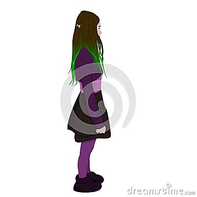 Girl with green hair Stock Photo