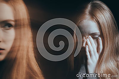 Girl having an emotional breakdown Stock Photo