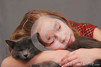 Girl with her friend Stock Photo