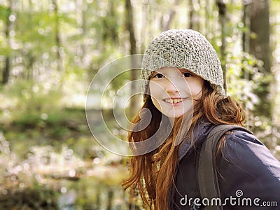 Girl on a Hike Stock Photo