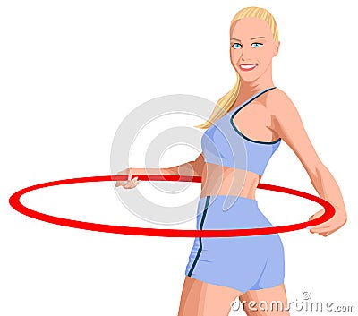 Girl with a hoop Stock Photo