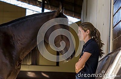 Girl and Horse Stock Photo