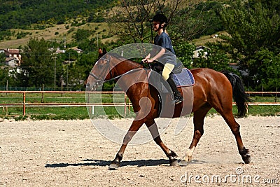 Girl horse riding Stock Photo