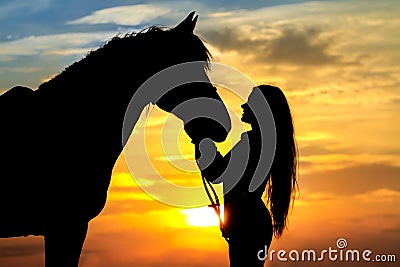 Girl and horse Stock Photo