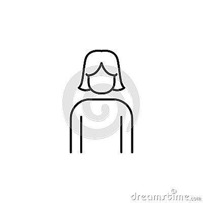 girl icon. Element of simple icon for websites, web design, mobile app, info graphics. Thin line icon for website design and devel Stock Photo