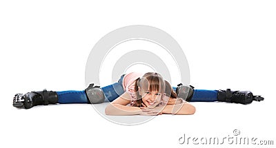 Girl with inline roller skates Stock Photo