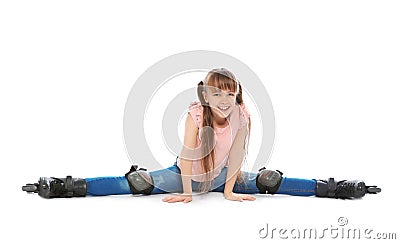 Girl with inline roller skates Stock Photo