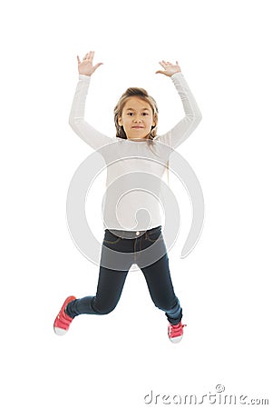 Girl jumping with joy Stock Photo
