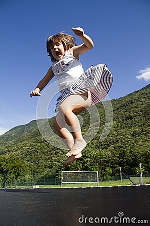 Girl jumps Stock Photo